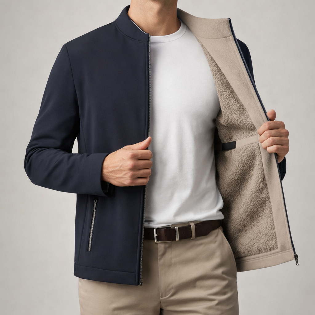 Men's Fleece Jacket - Cozy and Stylish Outerwear Blue