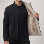 Women's Polyester Stand Collar Side Pockets Jacket Winter Black
