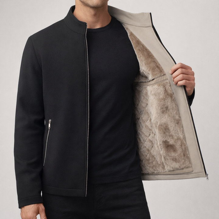 Men's Fleece Jacket - Cozy and Stylish Outerwear Black