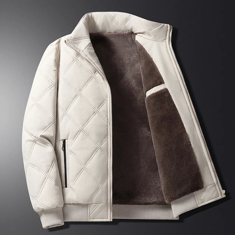Men's Fleece Jacket - Warm, Lightweight, and Stylish Outerwear White