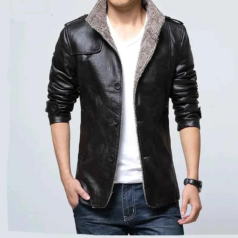 Men's Fleece-Lined Continental Jacket Midnight Black