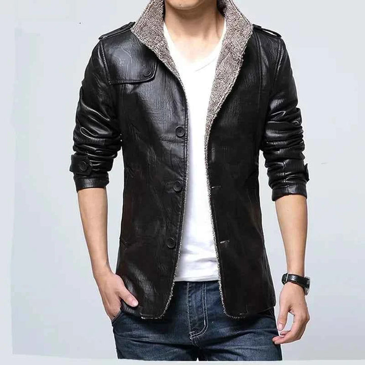 Men's Fleece-Lined Continental Jacket Midnight Black
