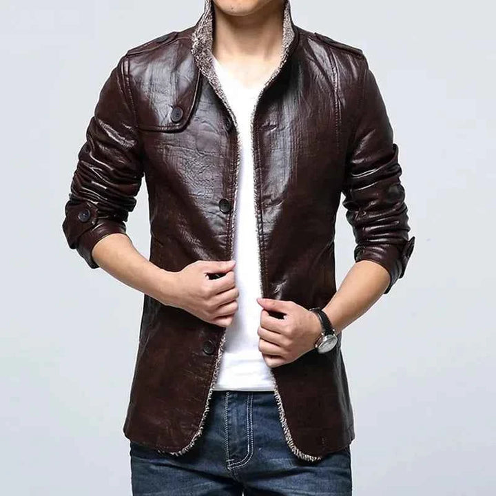 Men's Fleece-Lined Continental Jacket Espresso Brown