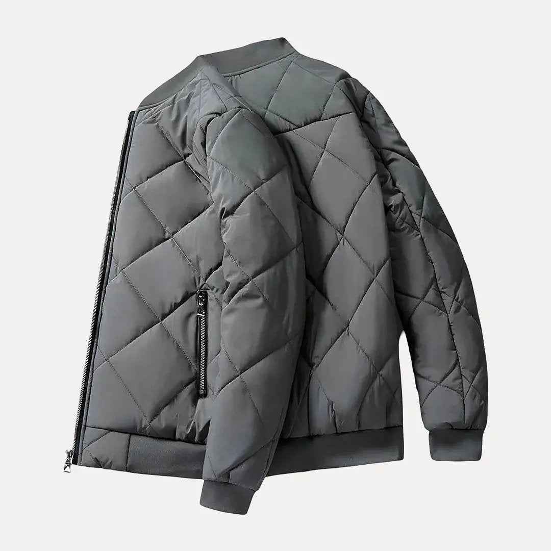 Men's Fleece Lined Cotton-Padded Jacket Gray