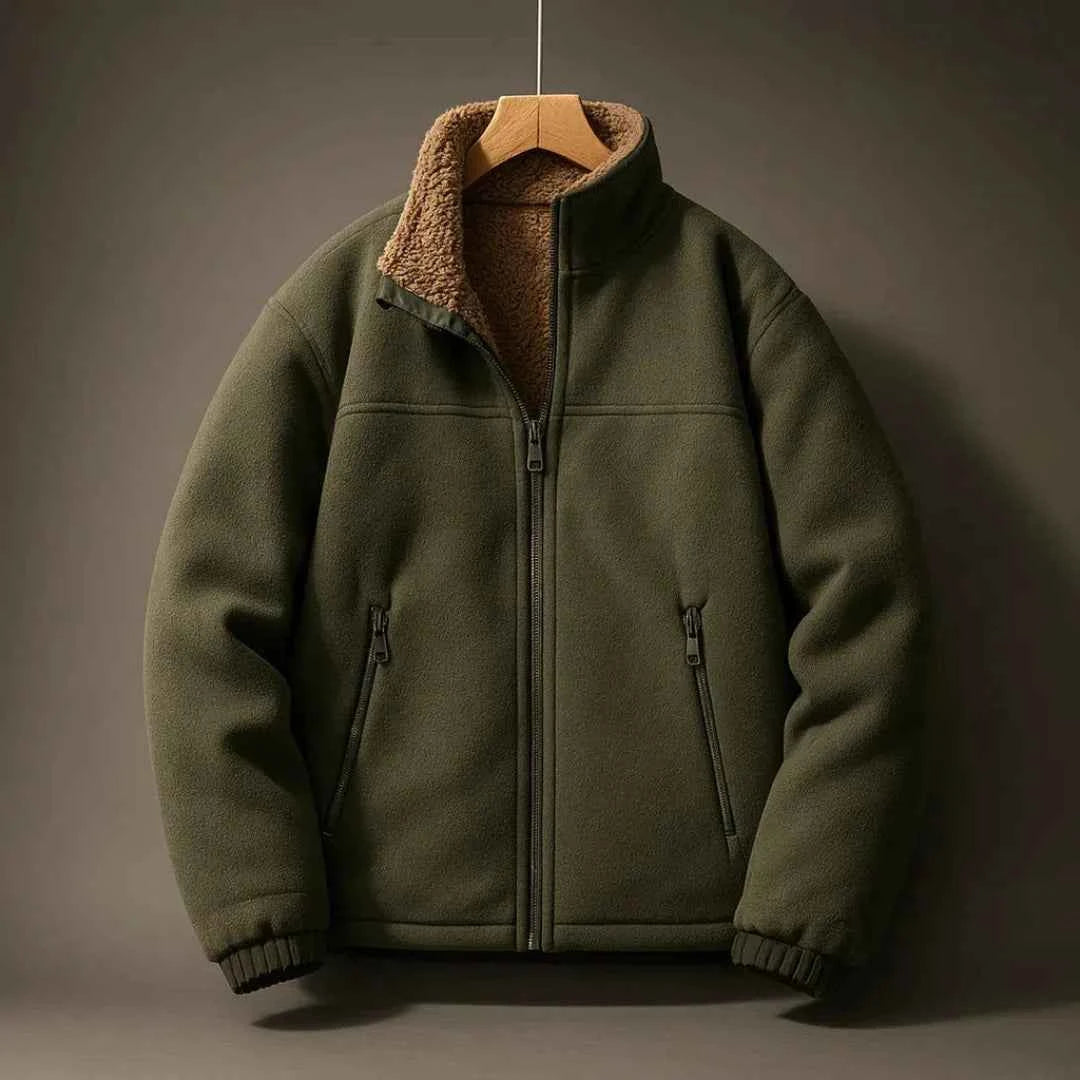 Men's Fleece-Lined Wool-Blend Jacket Green