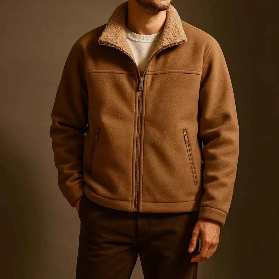 Men's Fleece-Lined Wool-Blend Jacket
