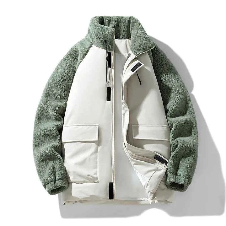 Men's Fleece-Panel Jacket Green & White