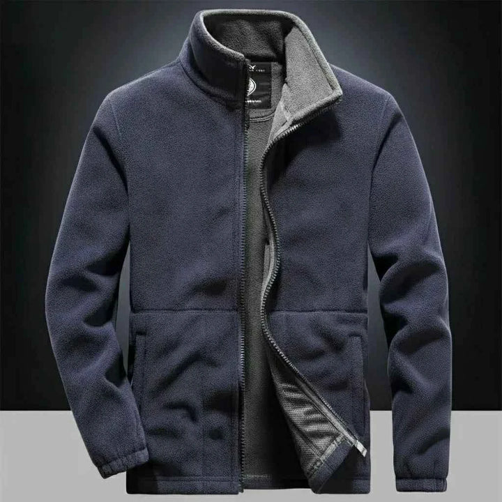 Men's Fleece Winter Jacket - Thick Double-Pocket Hiking & Ski Outerwear