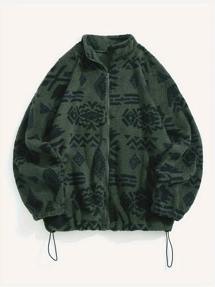 Men's Fleece Zip-Up Jacket - Cozy and Stylish Outerwear Forest