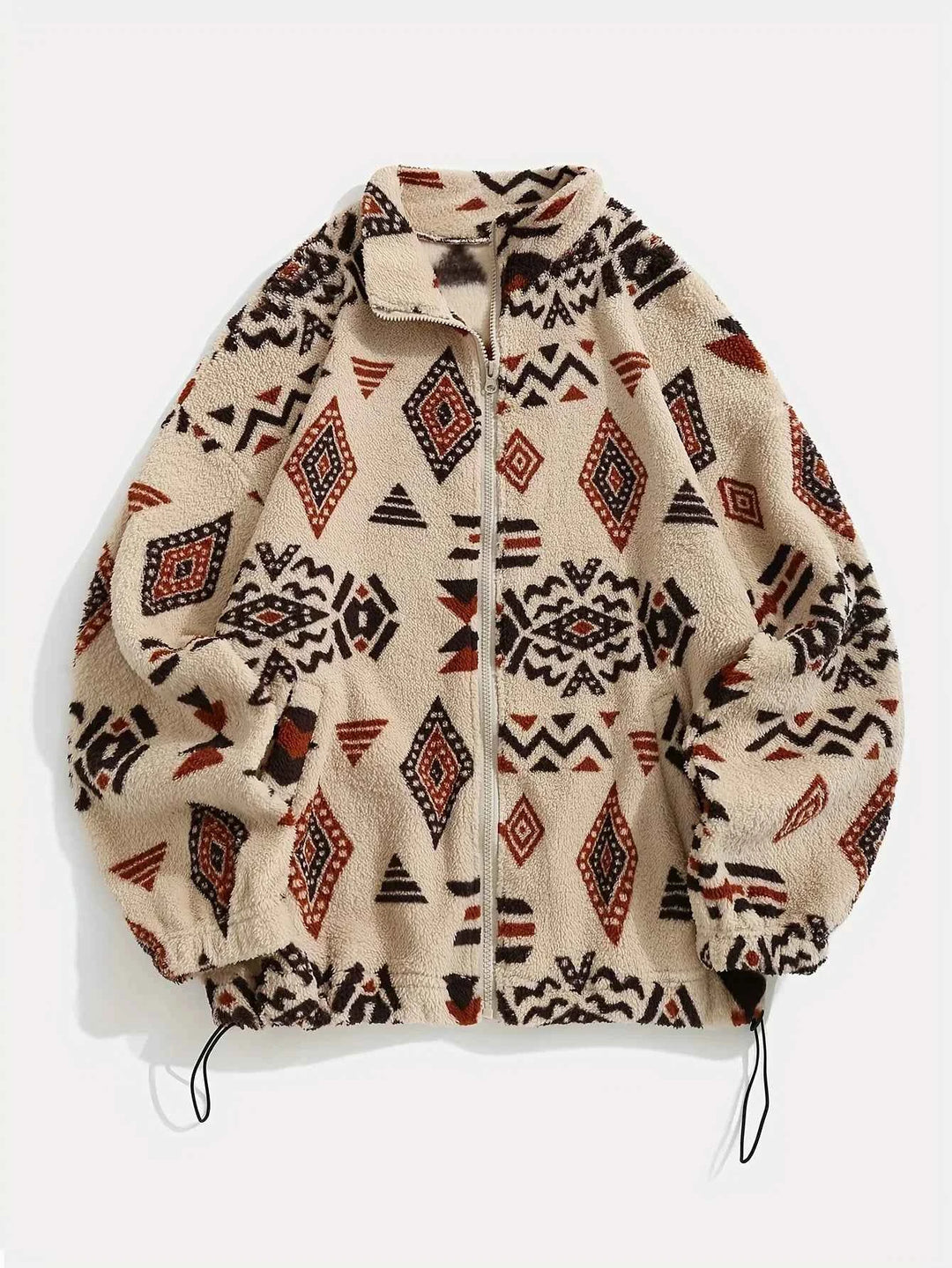 Men's Fleece Zip-Up Jacket - Cozy and Stylish Outerwear Desert