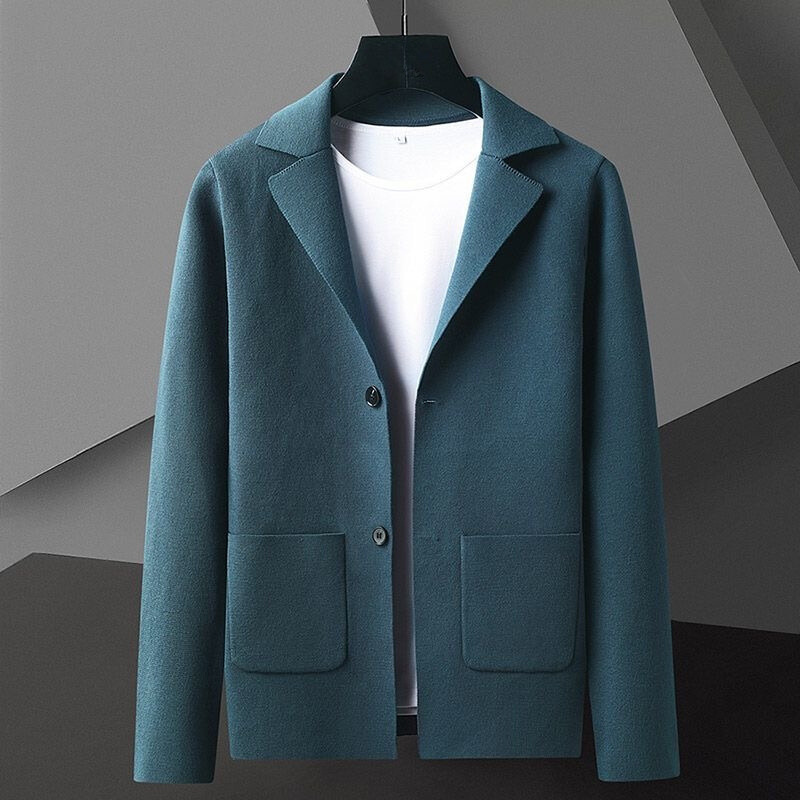 Men's Fold-Over Collar Cotton Cardigan