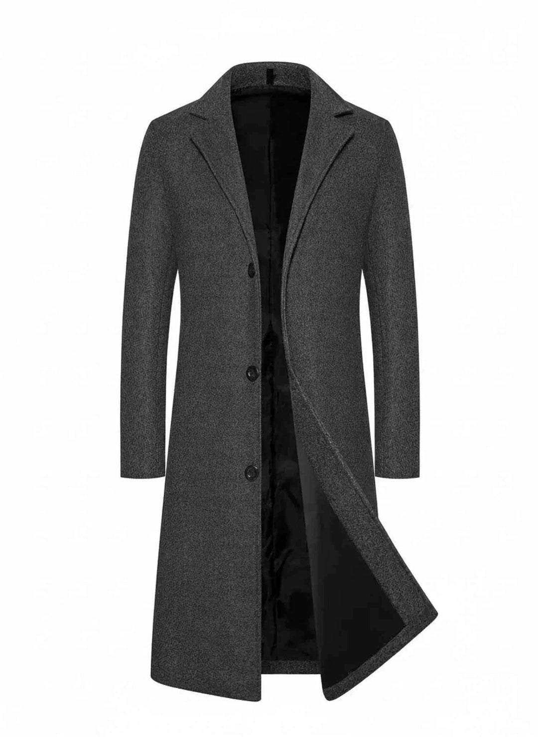 Men's Formal Classic Long Overcoat Dark Gray