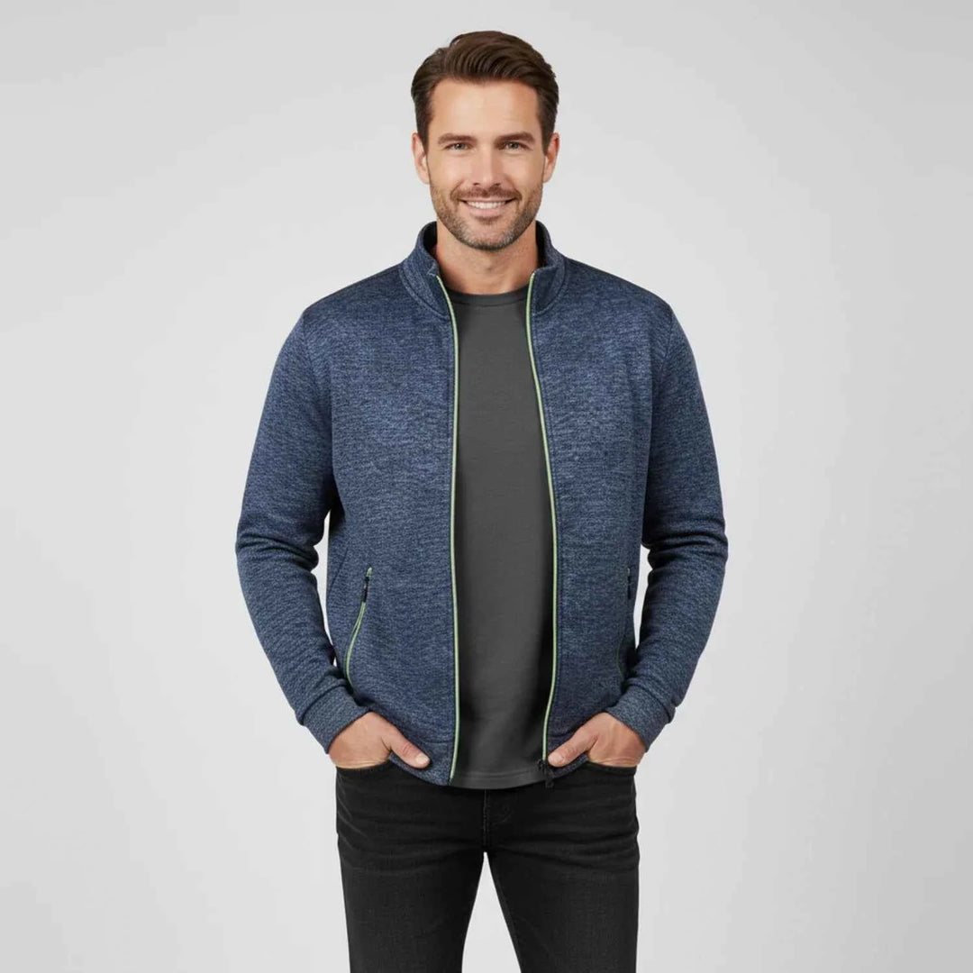 Men's Full Zip Sweater Jacket Navy Blue
