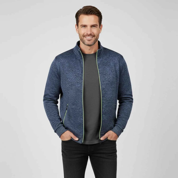 Men's Full Zip Sweater Jacket Navy Blue