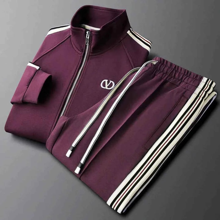 Men's Full-Zip Tracksuit - Stylish Athletic Wear Purple