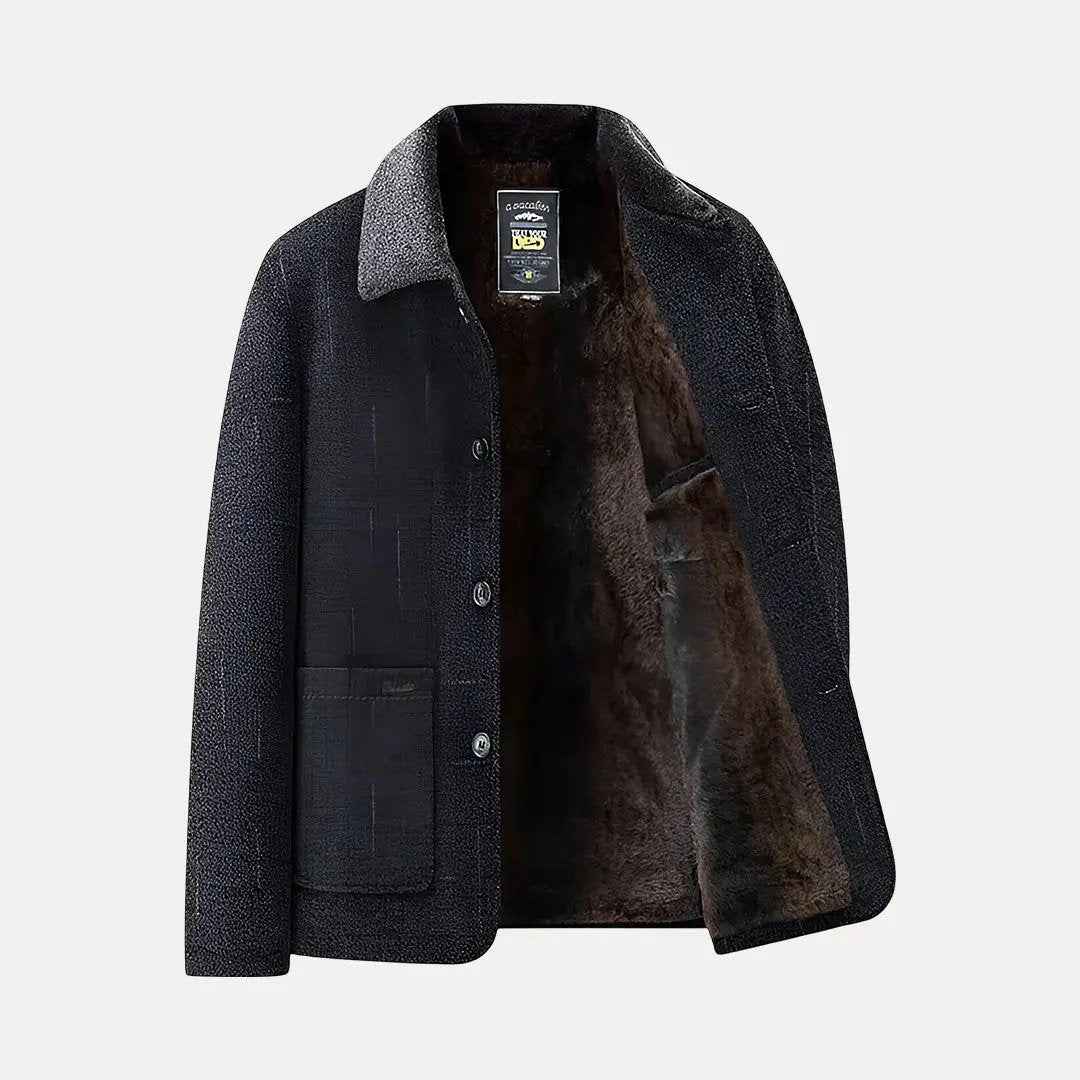 Men's Fur-Lined Oxford Jacket Midnight Blue