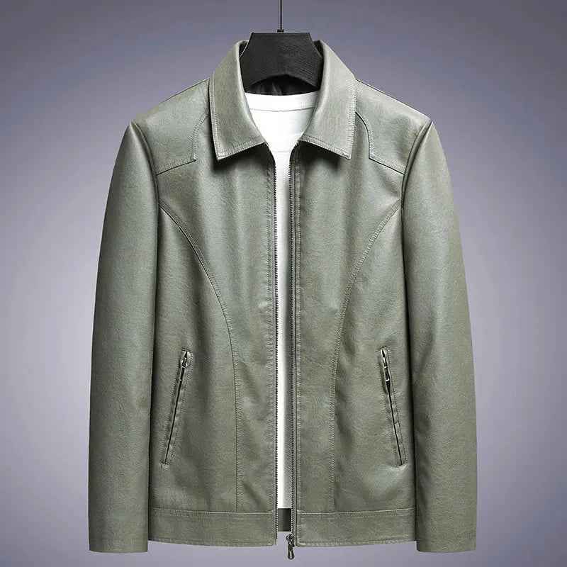 Men's Genuine Leather Jacket Green