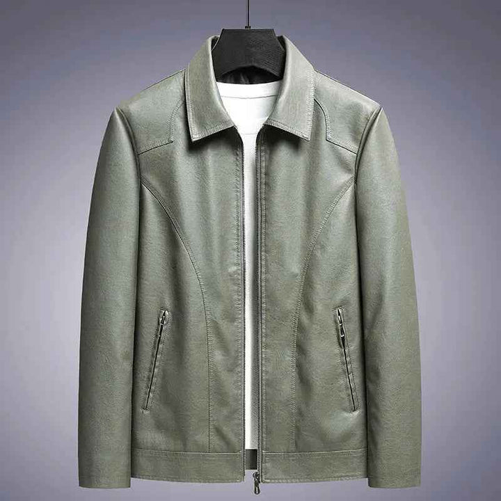 Men's Genuine Leather Jacket Green
