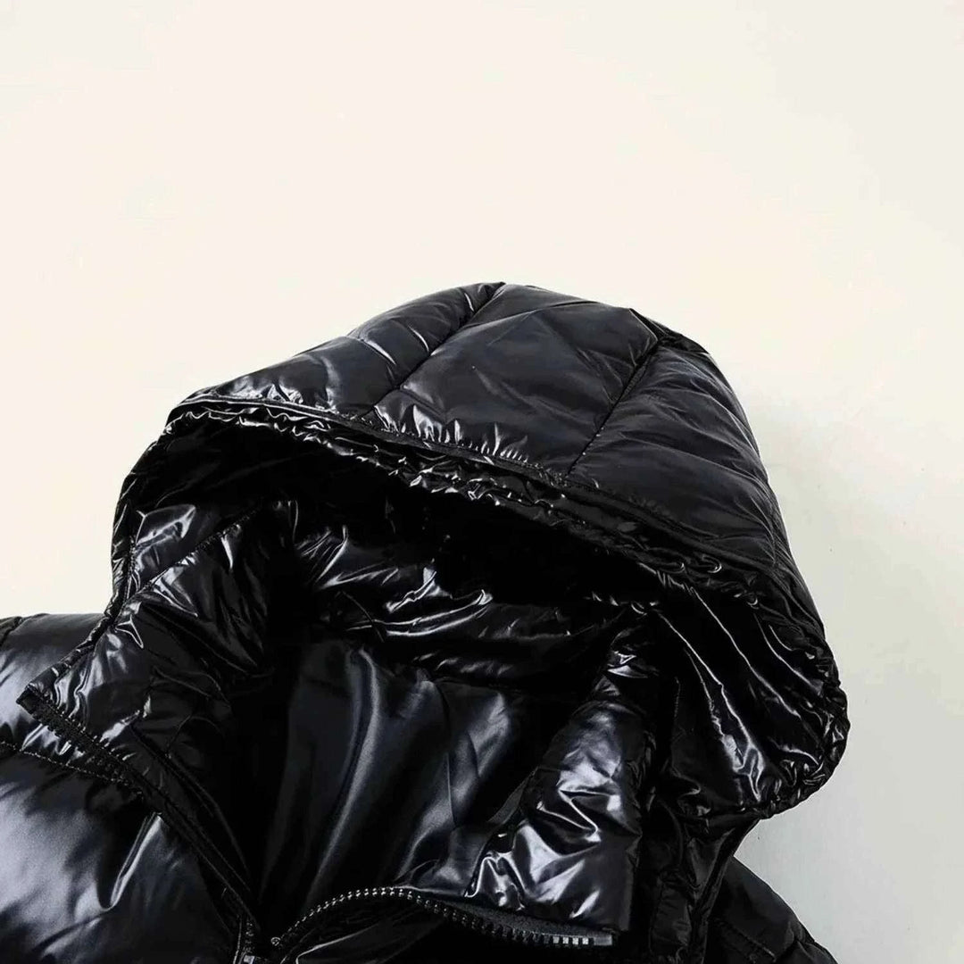 Men's Glossy Hooded Puffer Jacket