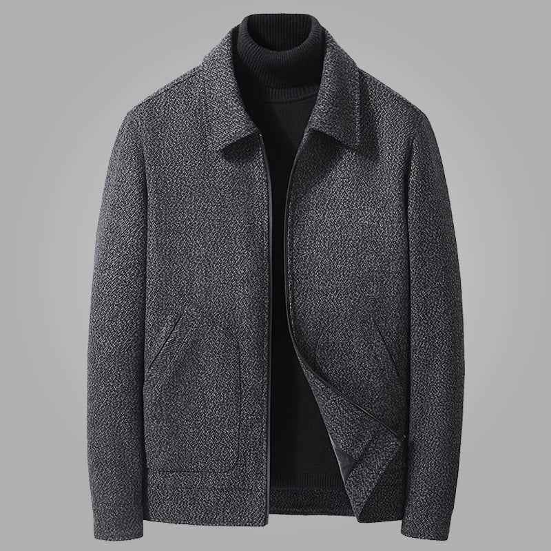 Men's Griffin Collar Jacket - Stylish and Versatile Outerwear Charcoal