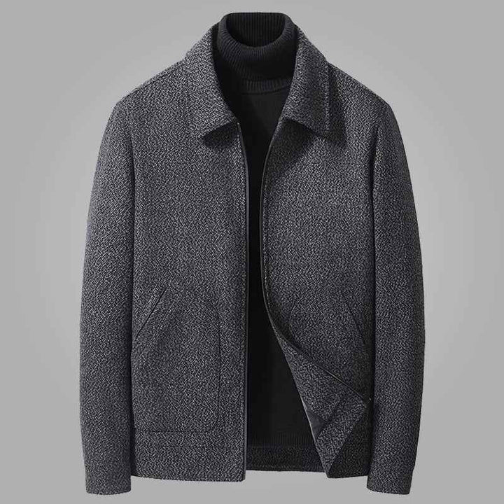 Men's Griffin Collar Jacket - Stylish and Versatile Outerwear Charcoal