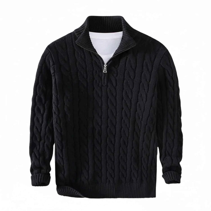 Men's Half-Zip Knit Sweater Black