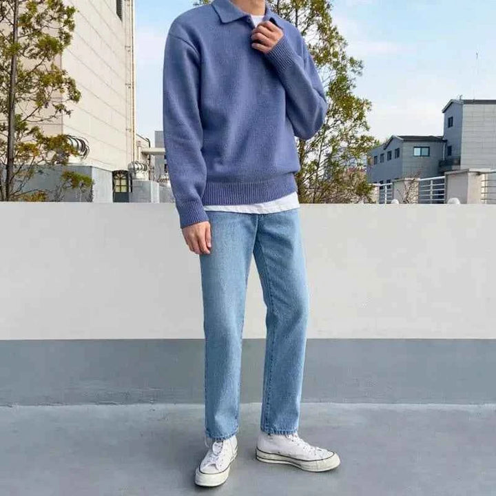 Men's Half-Zip Woolen Sweater