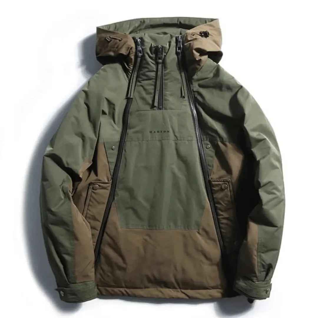 Men's Harajuku Shield Down Jacket - Stylish & Warm Outerwear Green