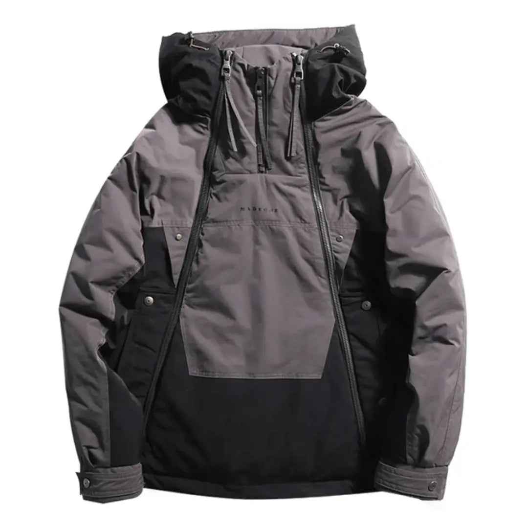 Men's Harajuku Shield Down Jacket - Stylish & Warm Outerwear Gray