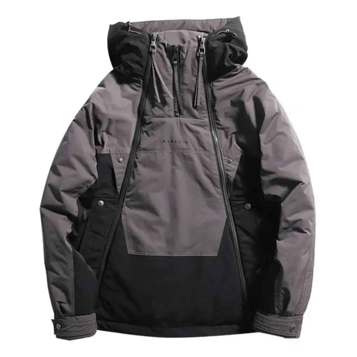 Men's Harajuku Shield Down Jacket - Stylish & Warm Outerwear Gray