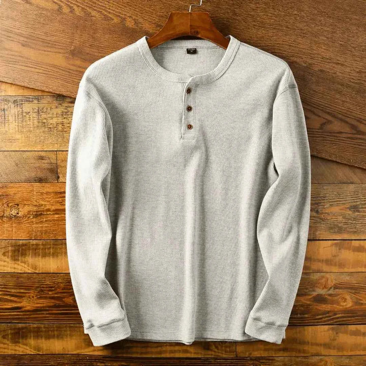 Men's Heritage Cotton Henley Shirt Grey