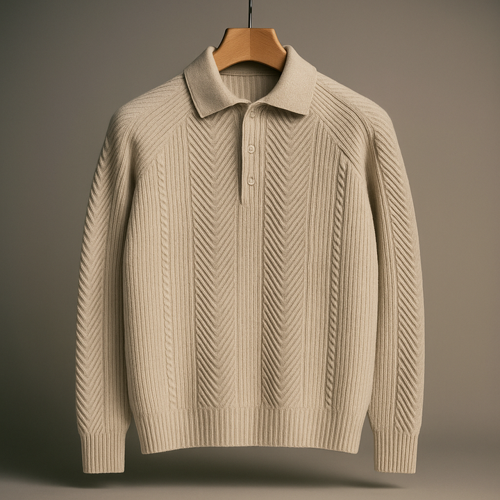 Men's Herringbone Clay Polo Shirt Khaki