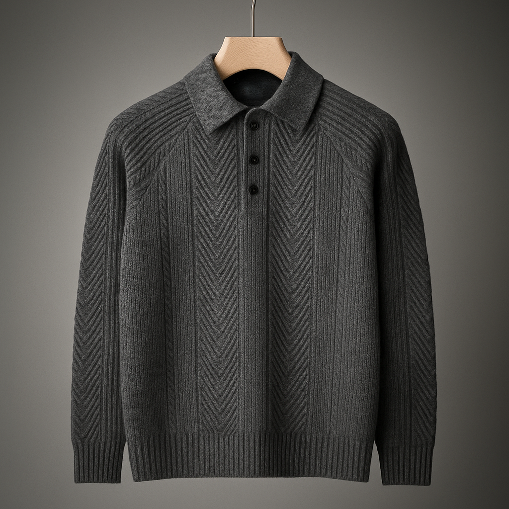 Men's Herringbone Clay Polo Shirt Gray