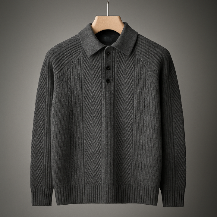 Men's Herringbone Clay Polo Shirt Gray
