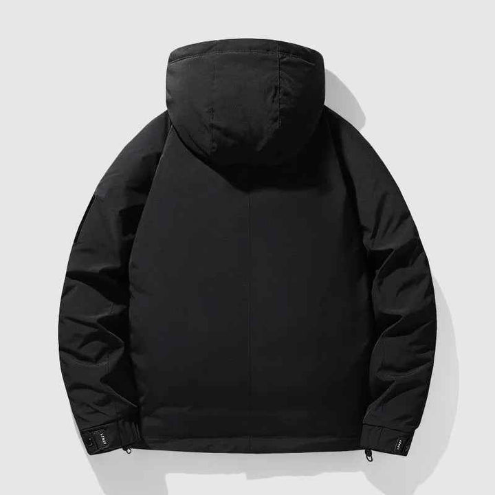 Men's Hip-Length Hooded Puffer Jacket | Detachable Hood & Relaxed Fit