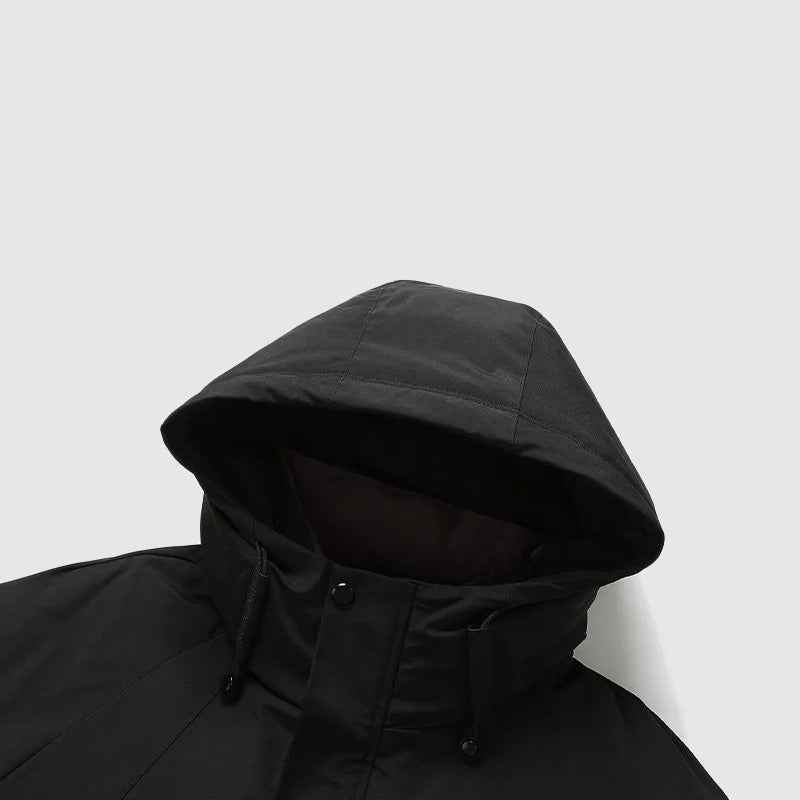 Men's Hip-Length Hooded Puffer Jacket | Detachable Hood & Relaxed Fit