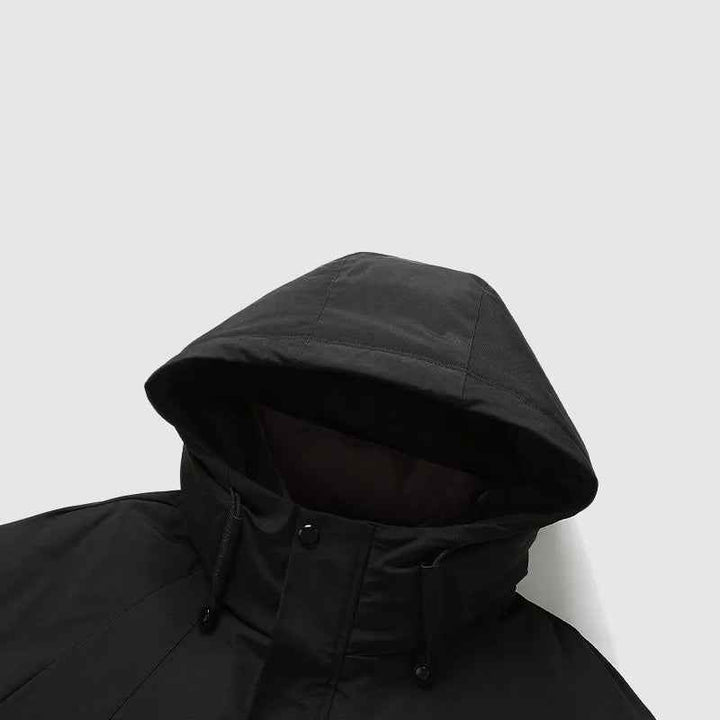 Men's Hip-Length Hooded Puffer Jacket | Detachable Hood & Relaxed Fit