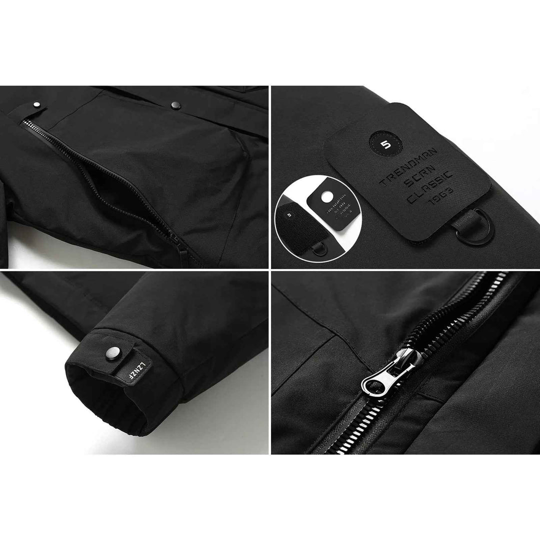 Men's Hip-Length Hooded Puffer Jacket | Detachable Hood & Relaxed Fit