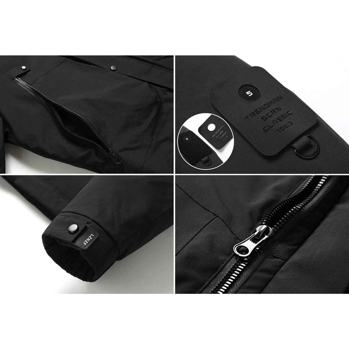 Men's Hip-Length Hooded Puffer Jacket | Detachable Hood & Relaxed Fit