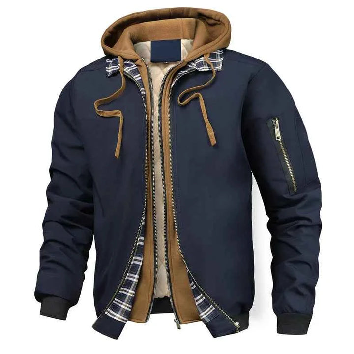 Men's Hooded Bomber Jacket Navy