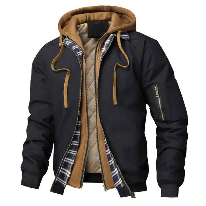 Men's Hooded Bomber Jacket Black