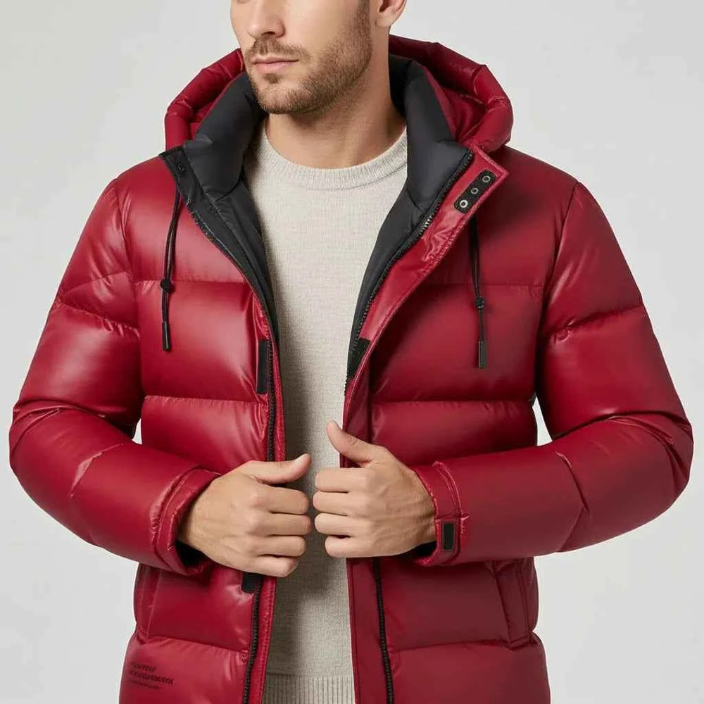 Men's Hooded Down Winter Jacket - Orlando Style