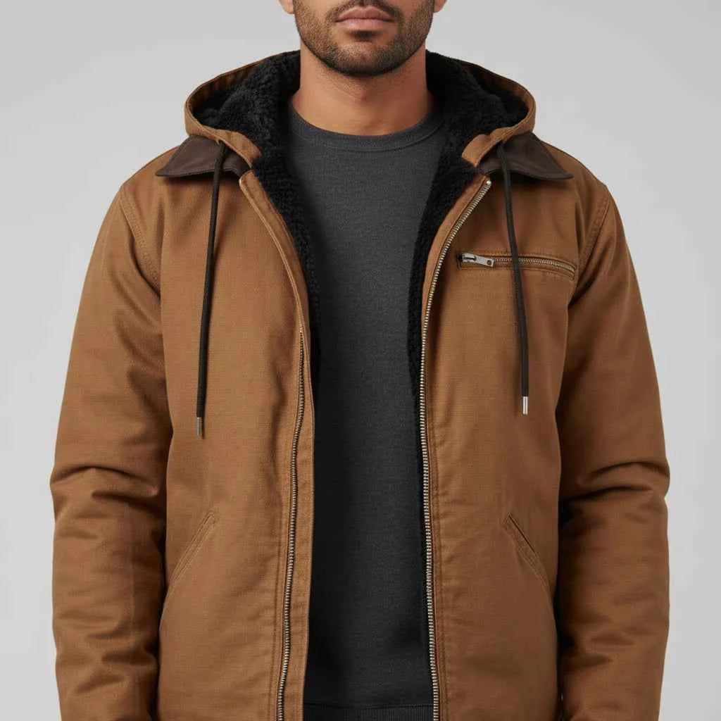 Men's Hooded Full-Zip Jacket Brown