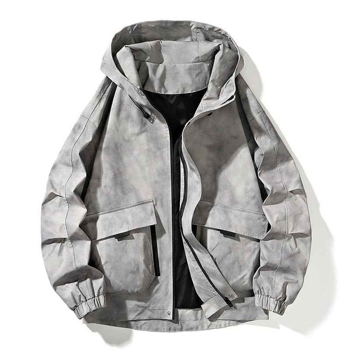 Men's Hooded Jacket - Stylish and Versatile Outerwear Beige Gray