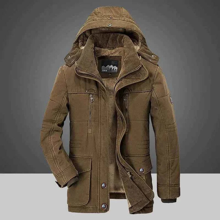 Men's Hooded Padded Coat Brown