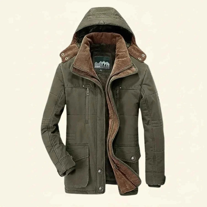 Men's Hooded Utility Winter Jacket Green