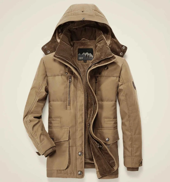 Men's Hooded Utility Winter Jacket Khaki