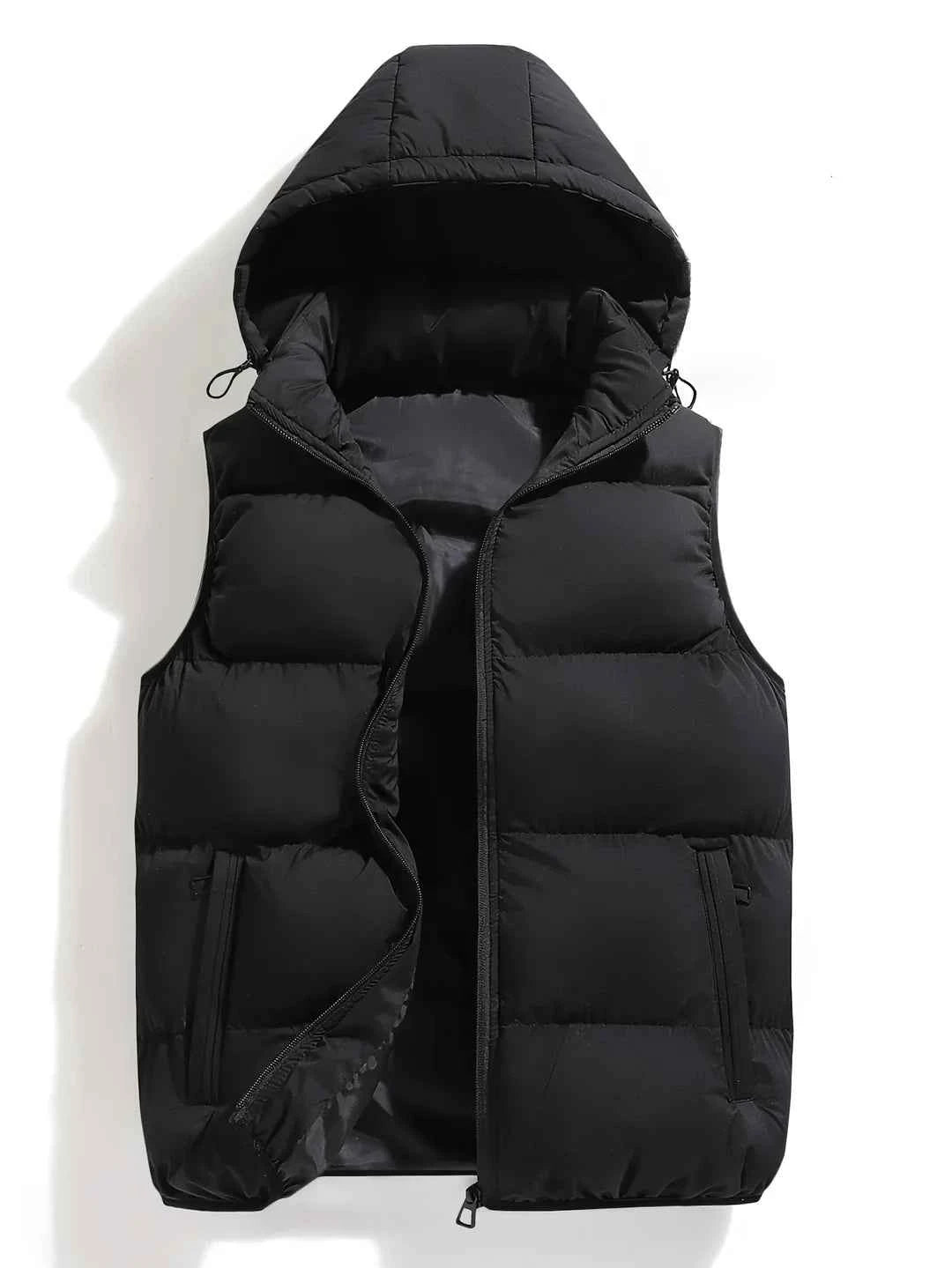 Men's Hooded Vest - Stylish Harbor Down Design Black