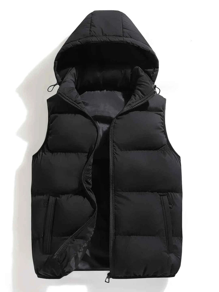 Men's Hooded Vest - Stylish Harbor Down Design Black