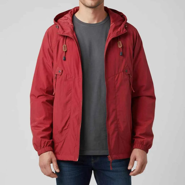 Men's Hooded Windbreaker Jacket Red